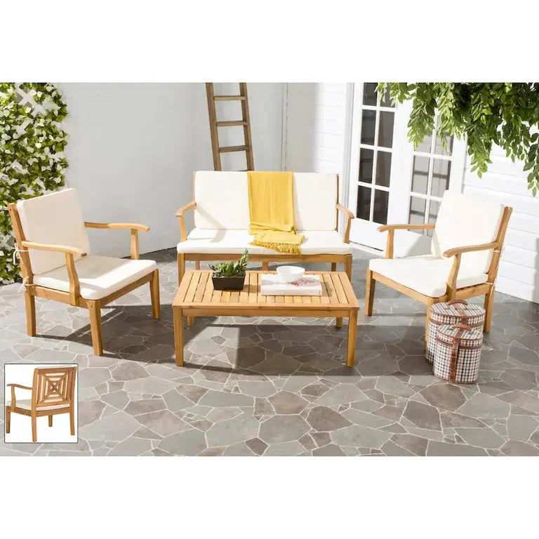 Salon de jardin 4 pièces en bois d'acacia — 122 × 81 × 64 cm Merrelo™