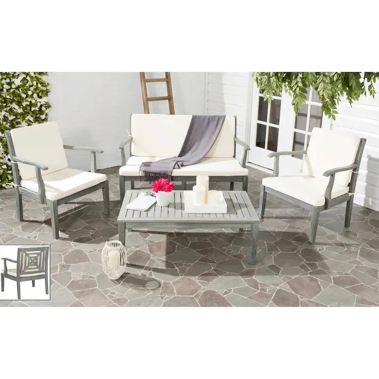 Salon de jardin 4 pièces en bois d'acacia — 122 × 81 × 64 cm Merrelo™