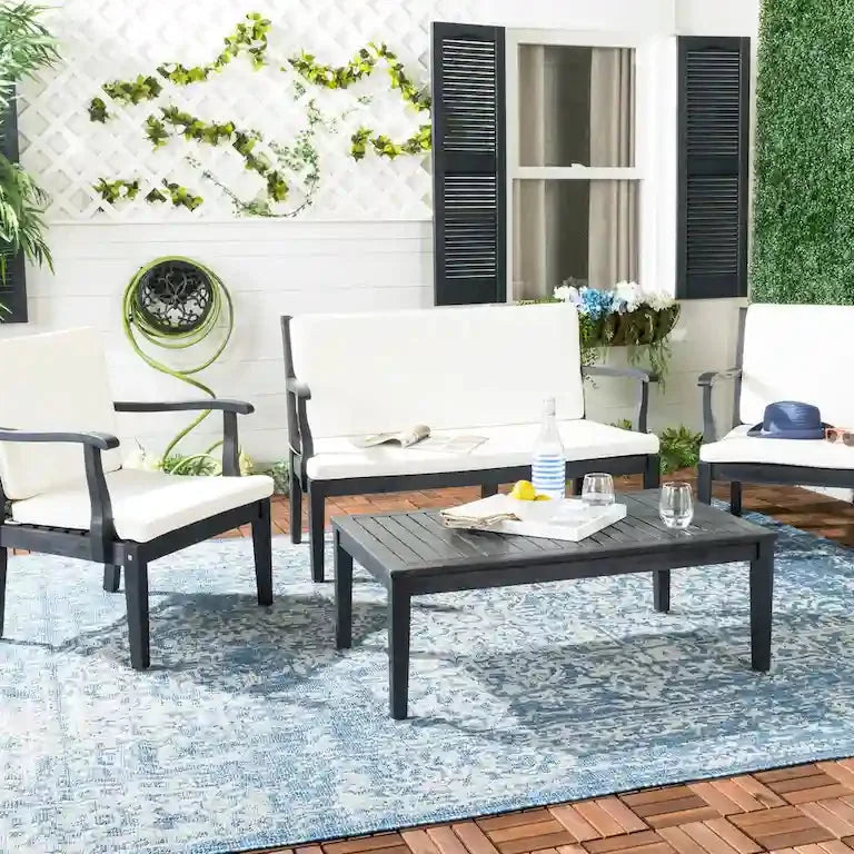 Salon de jardin 4 pièces en bois d'acacia — 122 × 81 × 64 cm Merrelo™