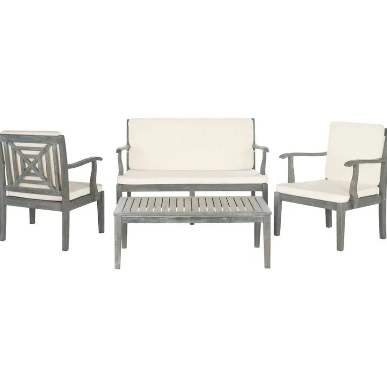 Salon de jardin 4 pièces en bois d'acacia — 122 × 81 × 64 cm Merrelo™