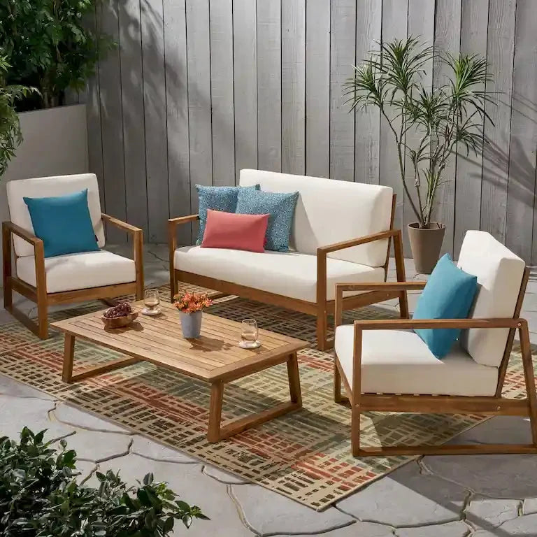 Salon de jardin 4 places en bois d'acacia Merrelo™