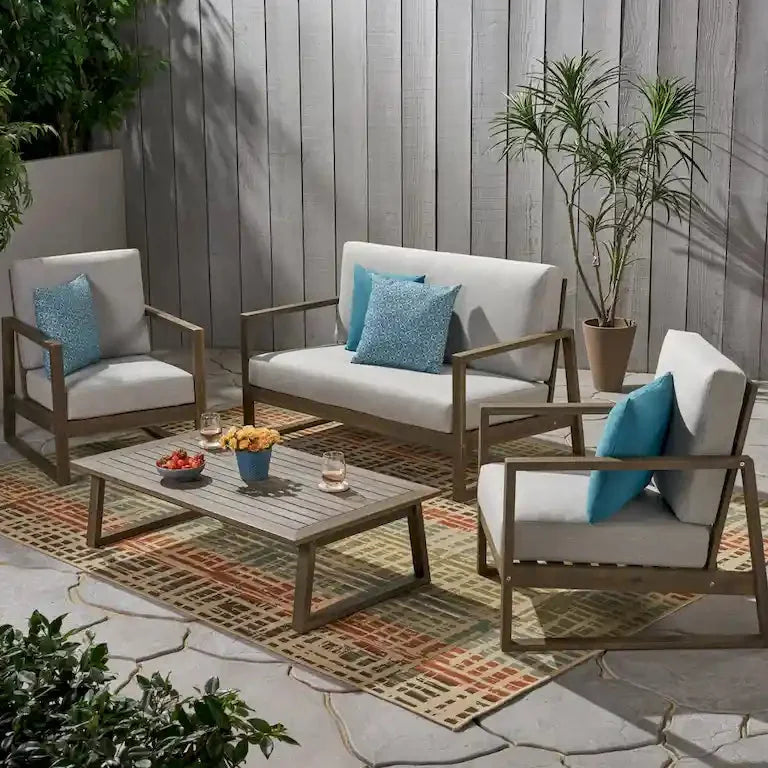 Salon de jardin 4 places en bois d'acacia Merrelo™