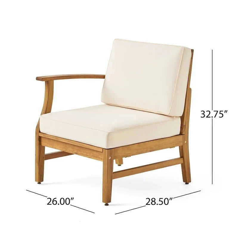 Salon de jardin 5 pièces en bois d'acacia avec brasero Merrelo™