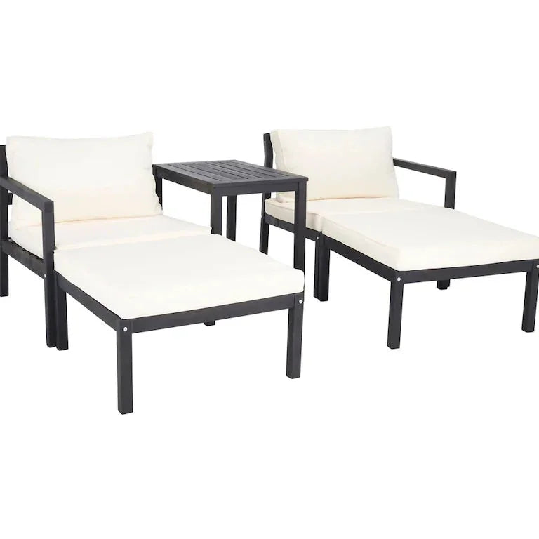 Salon de jardin 5 pièces gris ardoise et beige — 74 × 69 × 69 cm Merrelo™