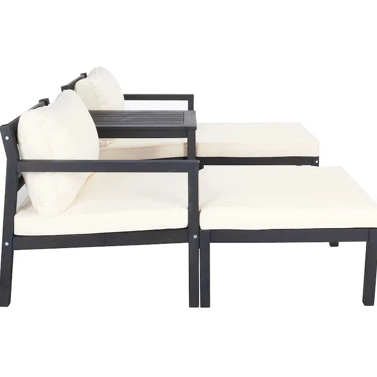 Salon de jardin 5 pièces gris ardoise et beige — 74 × 69 × 69 cm Merrelo™