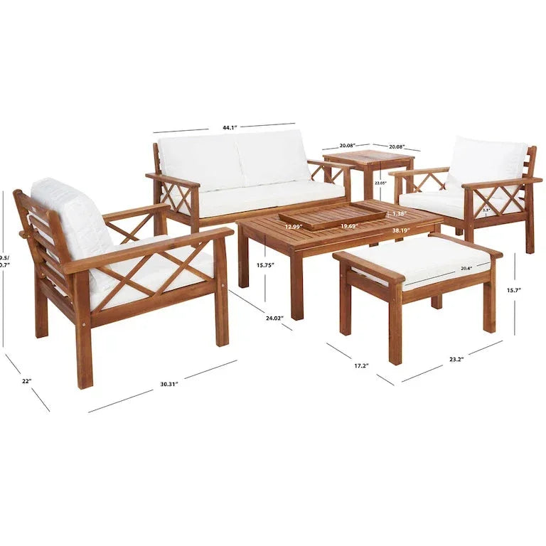Salon de jardin 6 pièces — 874 × 76 × 71 cm Merrelo™