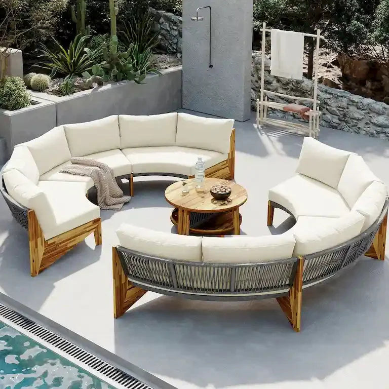 Salon de jardin 6 places avec coussins et table basse Merrelo™