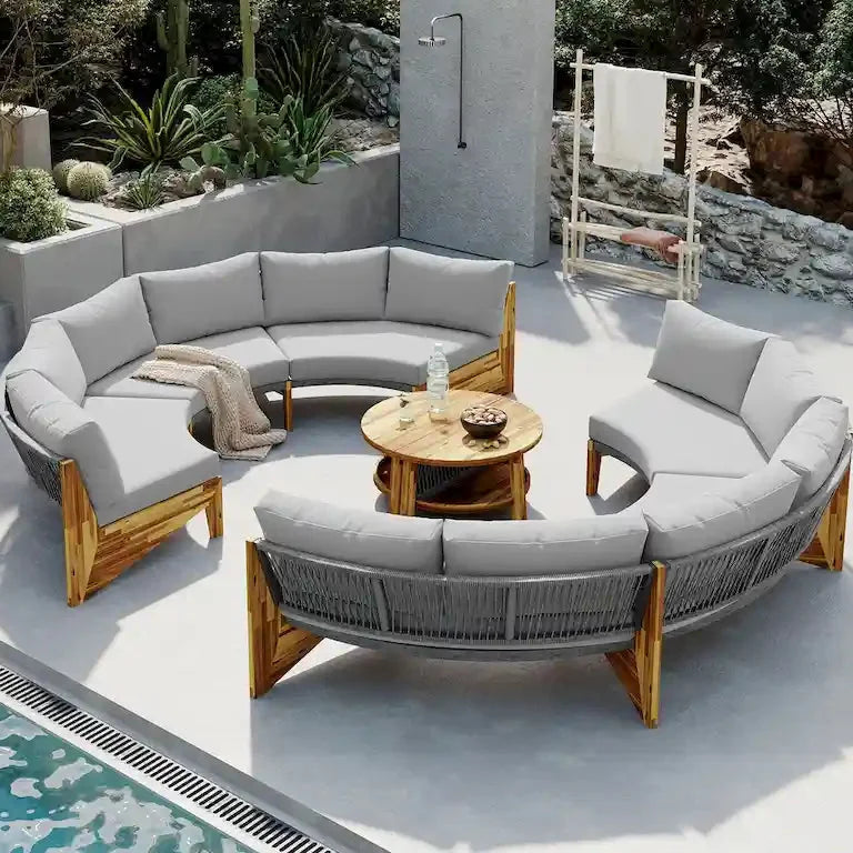 Salon de jardin 6 places avec coussins et table basse Merrelo™