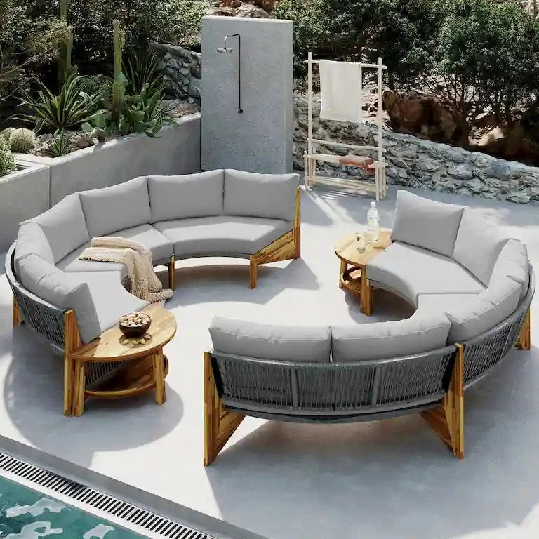 Salon de jardin 6 places avec coussins et table basse Merrelo™