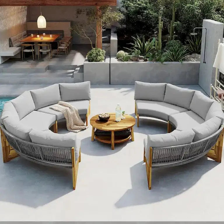 Salon de jardin 6 places avec coussins et table basse Merrelo™