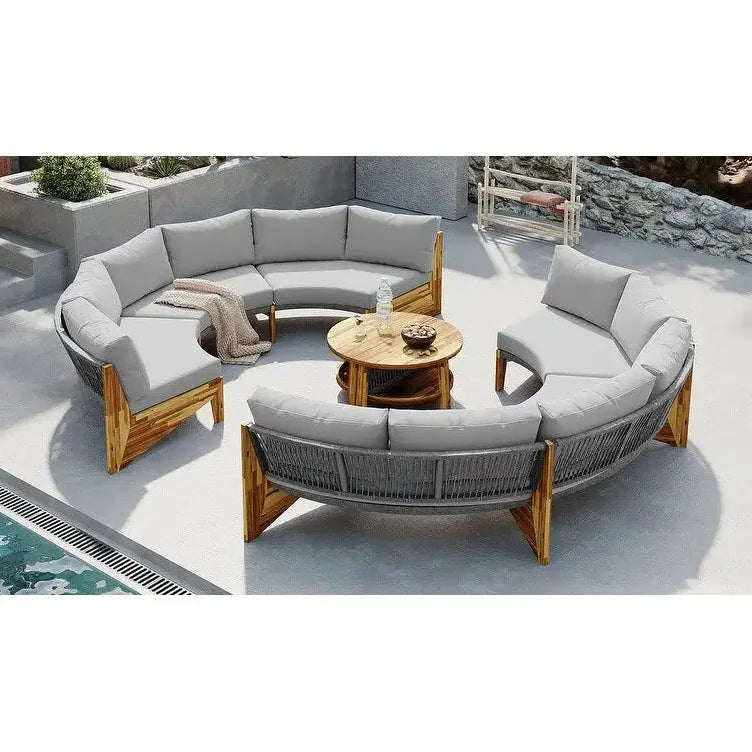Salon de jardin 6 places avec coussins et table basse Merrelo™