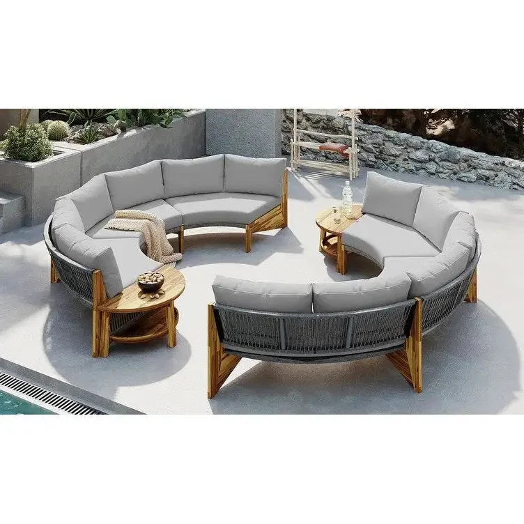 Salon de jardin 6 places avec coussins et table basse Merrelo™