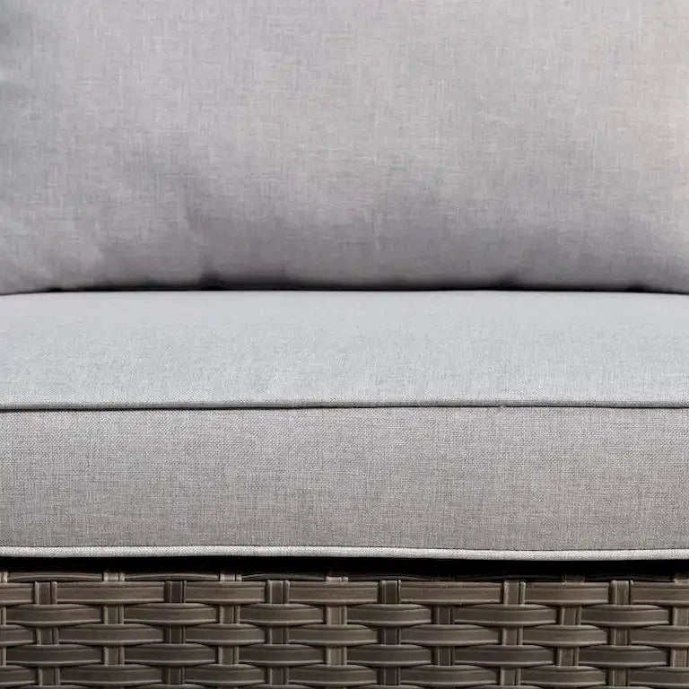 Salon de jardin 7 pièces en résine tressée avec fauteuils pivotants à bascule Merrelo™