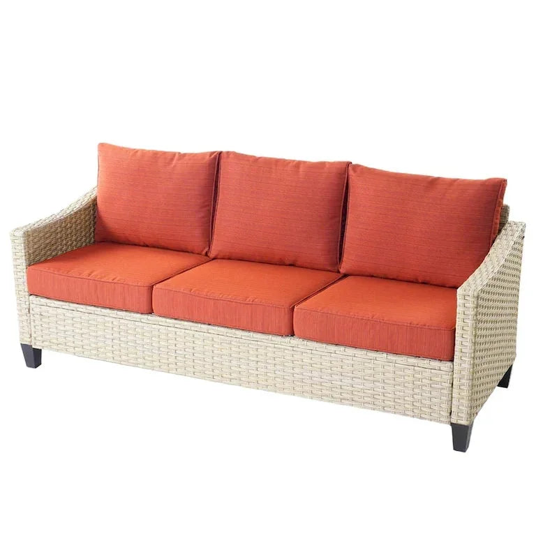Salon de jardin 9 pièces en résine tressée avec table brasero Merrelo™