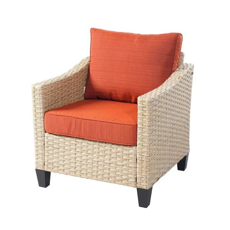 Salon de jardin 9 pièces en résine tressée avec table brasero Merrelo™