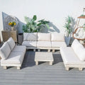 Salon de jardin en aluminium, coussins garnis de mousse Merrelo™