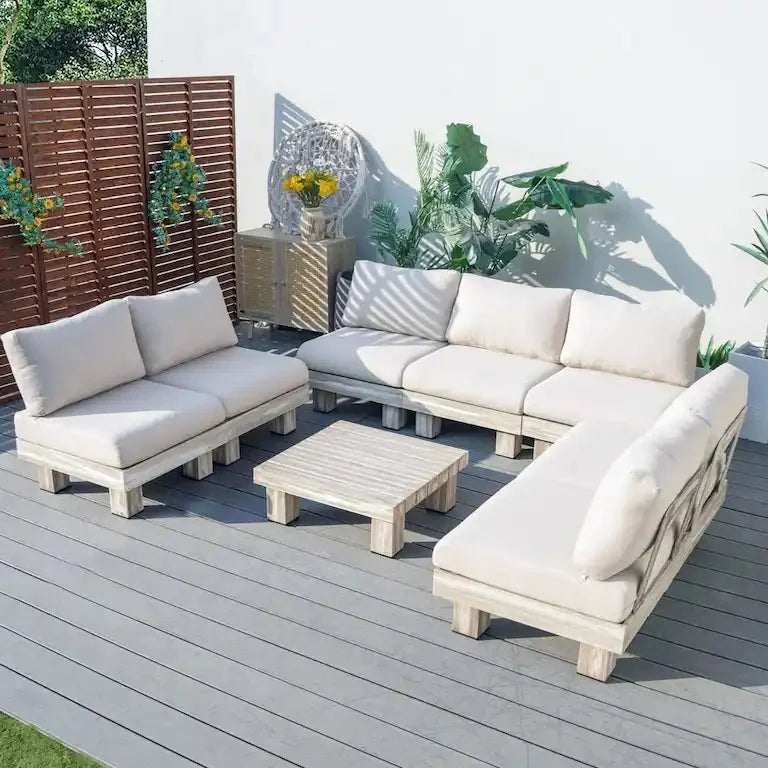 Salon de jardin en aluminium, coussins garnis de mousse Merrelo™
