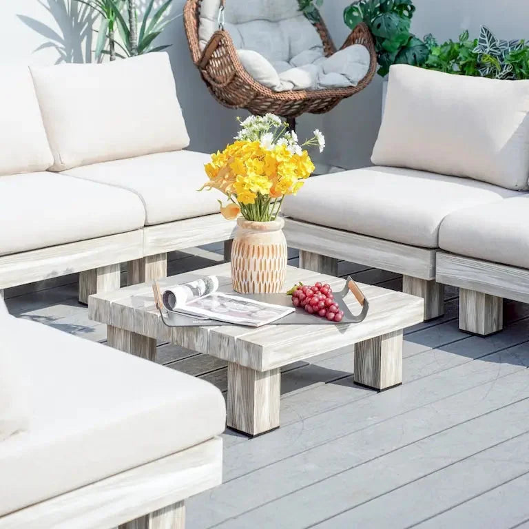 Salon de jardin en aluminium, coussins garnis de mousse Merrelo™