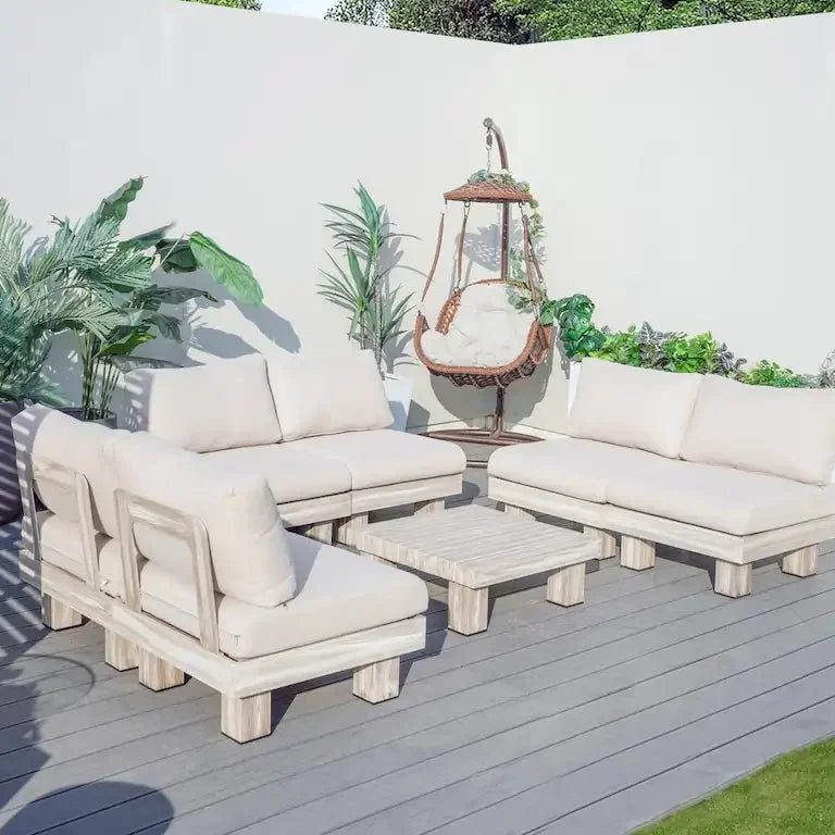 Salon de jardin en aluminium, coussins garnis de mousse Merrelo™