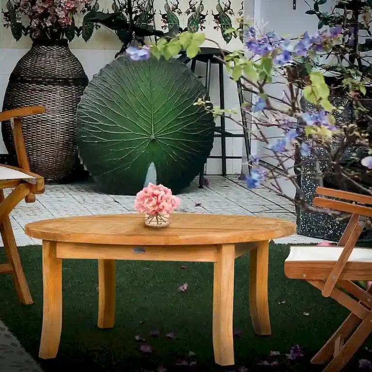 Table basse ronde de jardin en teck 99 cm Merrelo™