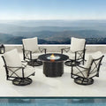 Table brasero en aluminium noir avec 4 fauteuils club Merrelo™