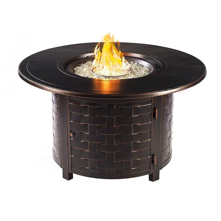 Table brasero en aluminium noir avec 4 fauteuils club Merrelo™
