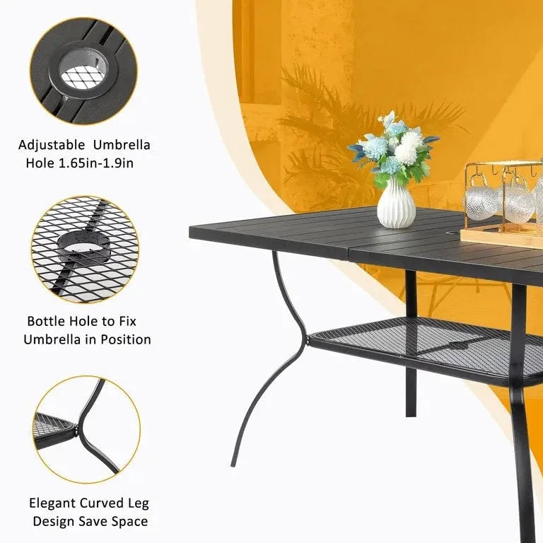 Table de repas de jardin en fer forgé 150 cm Merrelo™