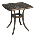 Table de repas de jardin en fonte d'aluminium, trou pour parasol Merrelo™
