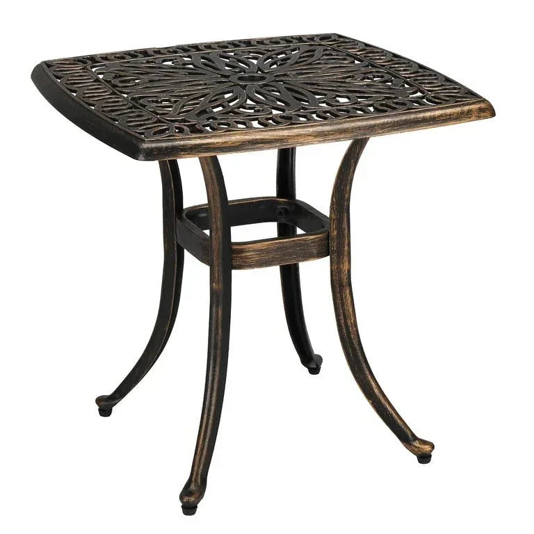 Table de repas de jardin en fonte d'aluminium, trou pour parasol Merrelo™