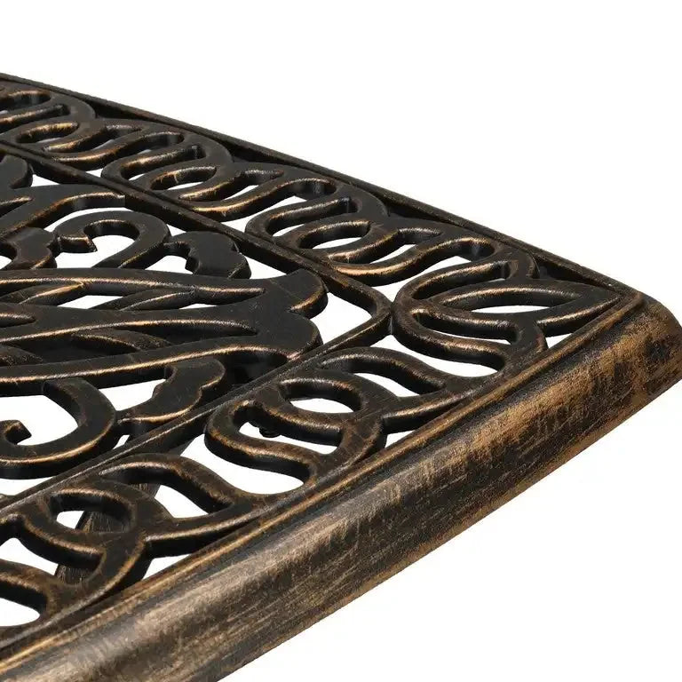 Table de repas de jardin en fonte d'aluminium, trou pour parasol Merrelo™