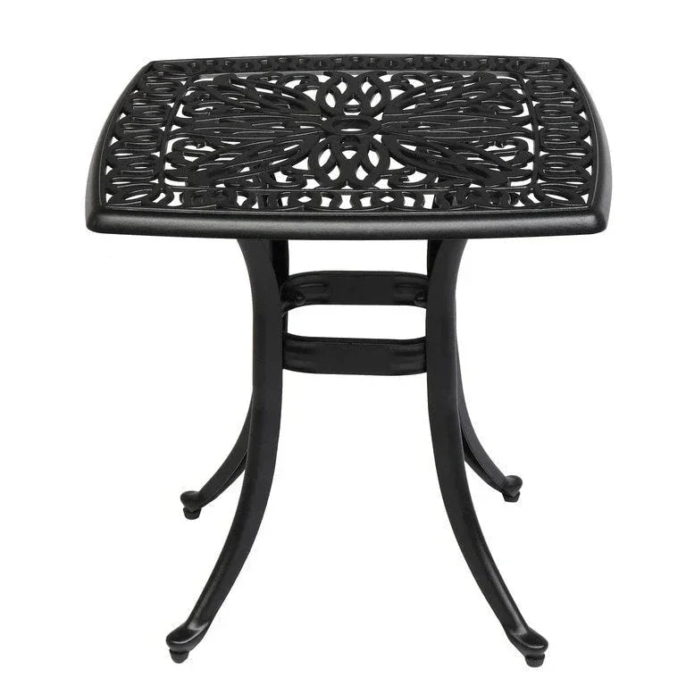 Table de repas de jardin en fonte d'aluminium, trou pour parasol Merrelo™