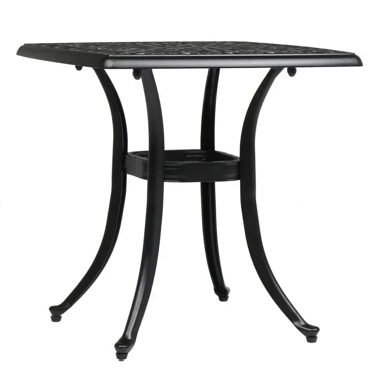 Table de repas de jardin en fonte d'aluminium, trou pour parasol Merrelo™
