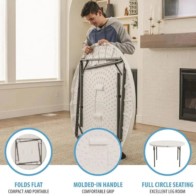Table ronde pliante 122 cm, qualité professionnelle Merrelo™
