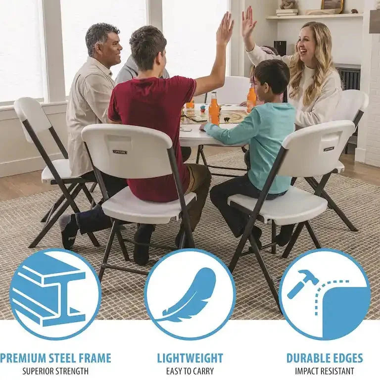 Table ronde pliante 122 cm, qualité professionnelle Merrelo™