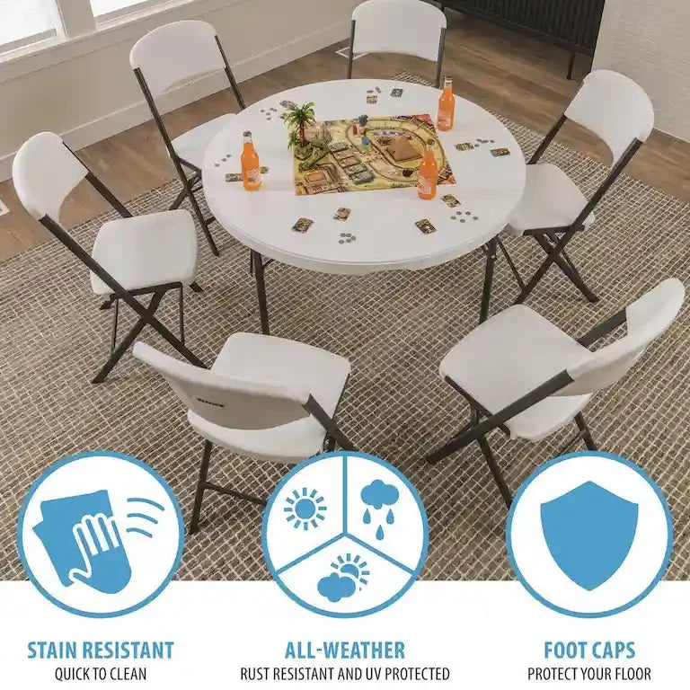 Table ronde pliante 122 cm, qualité professionnelle Merrelo™