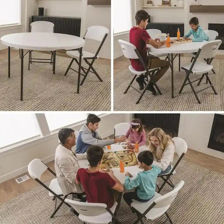 Table ronde pliante 122 cm, qualité professionnelle Merrelo™