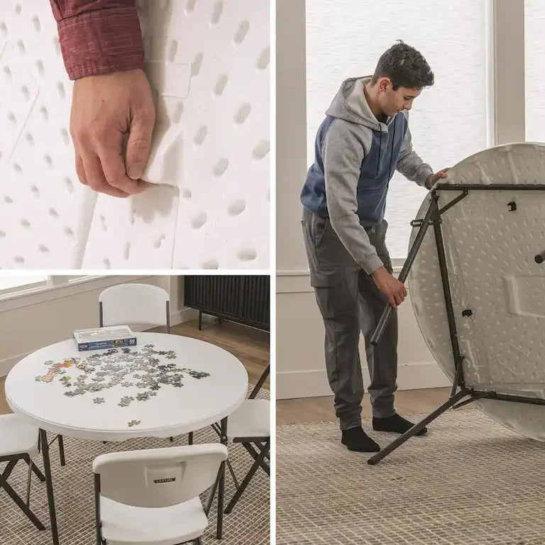 Table ronde pliante 122 cm, qualité professionnelle Merrelo™
